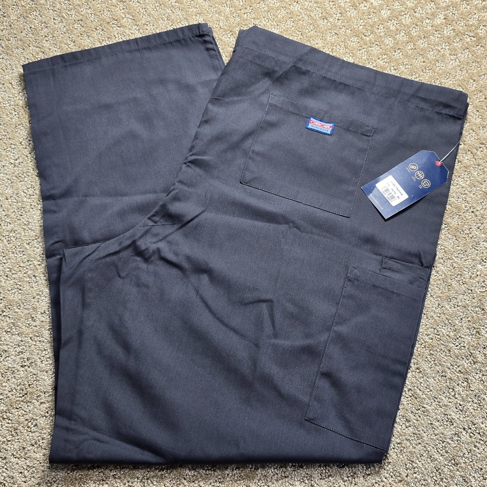 Cherokee Workwear 2XL Pewter Gray Scrub Pants Drawstring Cargo NWT Unisex